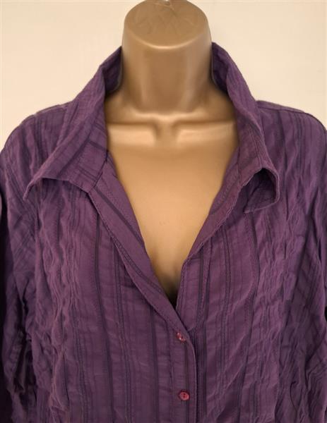 Grote foto prachtige aubergine violet blouse met frons xxl kleding dames blouses