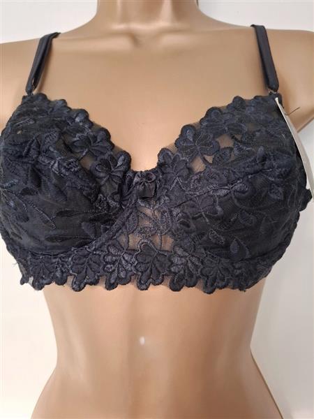 Grote foto zwarte bh met heel chique kant 75b kleding dames ondergoed en lingerie