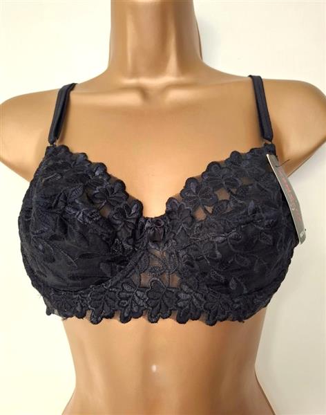 Grote foto zwarte bh met heel chique kant 75b kleding dames ondergoed en lingerie