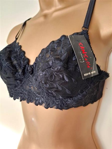 Grote foto zwarte bh met heel chique kant 75b kleding dames ondergoed en lingerie