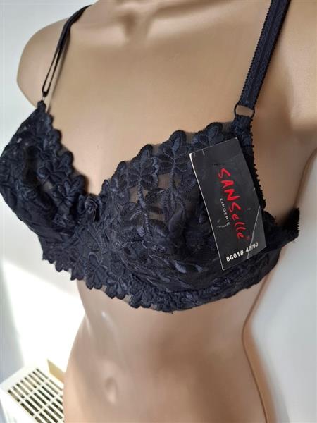 Grote foto zwarte bh met heel chique kant 75b kleding dames ondergoed en lingerie