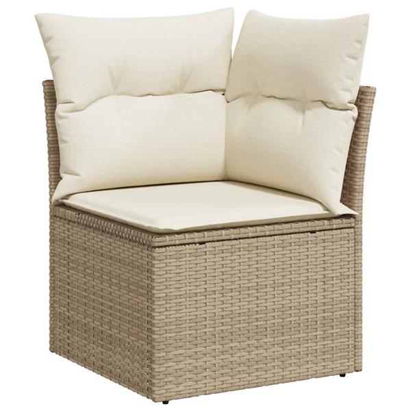 Grote foto vidaxl 6 delige loungeset met kussens poly rattan beige tuin en terras tuinmeubelen