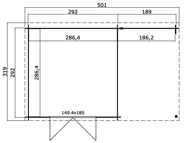 Grote foto tuinhuis blokhut tampa 481x292x211 cm tuin en terras tuinhuisjes en blokhutten