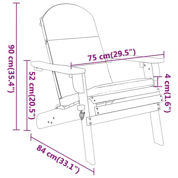 Grote foto vidaxl 3 delige loungeset adirondack massief acaciahout tuin en terras tuinmeubelen