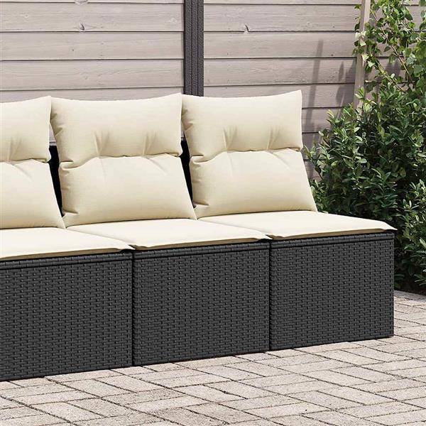 Grote foto vidaxl 2 delige loungeset met kussens poly rattan acacia zwart tuin en terras tuinmeubelen