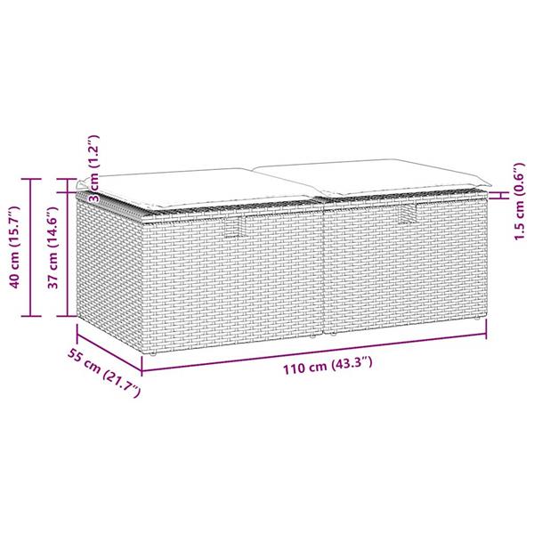 Grote foto vidaxl 2 delige loungeset met kussens poly rattan acacia zwart tuin en terras tuinmeubelen