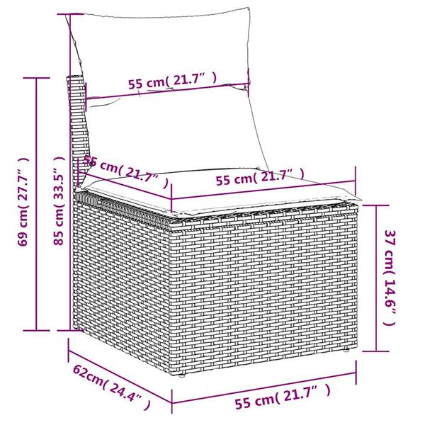 Grote foto vidaxl 2 delige loungeset met kussens poly rattan acacia zwart tuin en terras tuinmeubelen