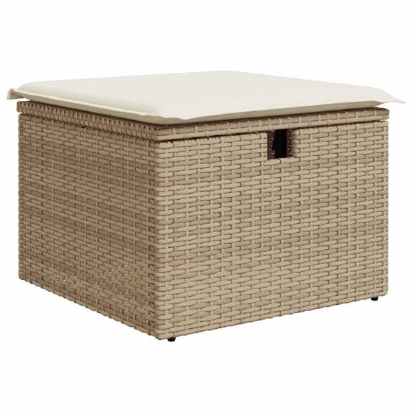 Grote foto vidaxl 6 delige loungeset met kussens poly rattan beige tuin en terras tuinmeubelen