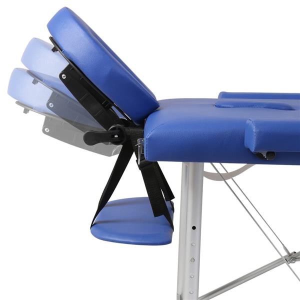 Grote foto vidaxl inklapbare massagetafel 3 zones met aluminium frame blauw beauty en gezondheid massage