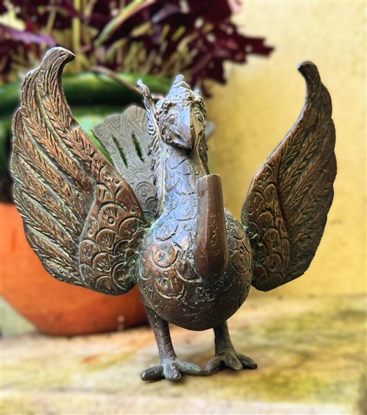 Grote foto 19e eeuwse bronzen mythische garuda vogel antiek en kunst koper en brons