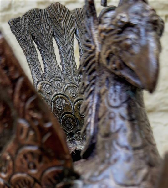 Grote foto 19e eeuwse bronzen mythische garuda vogel antiek en kunst koper en brons