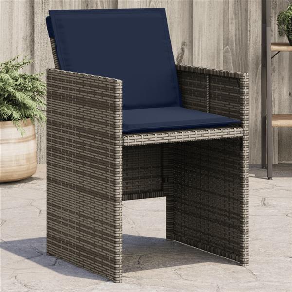 Grote foto vidaxl tuinstoelen 4 st met kussens poly rattan grijs tuin en terras tuinmeubelen