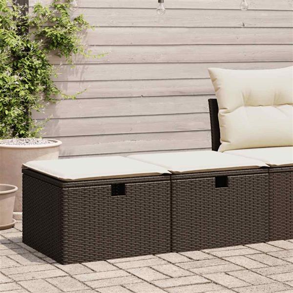 Grote foto vidaxl 2 delige loungeset met kussens poly rattan acacia bruin tuin en terras tuinmeubelen