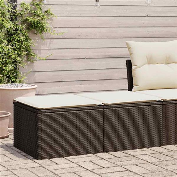 Grote foto vidaxl 2 delige loungeset met kussens poly rattan acacia bruin tuin en terras tuinmeubelen