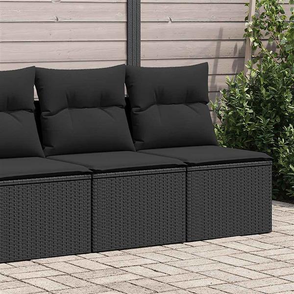 Grote foto vidaxl 2 delige loungeset met kussens poly rattan acacia zwart tuin en terras tuinmeubelen