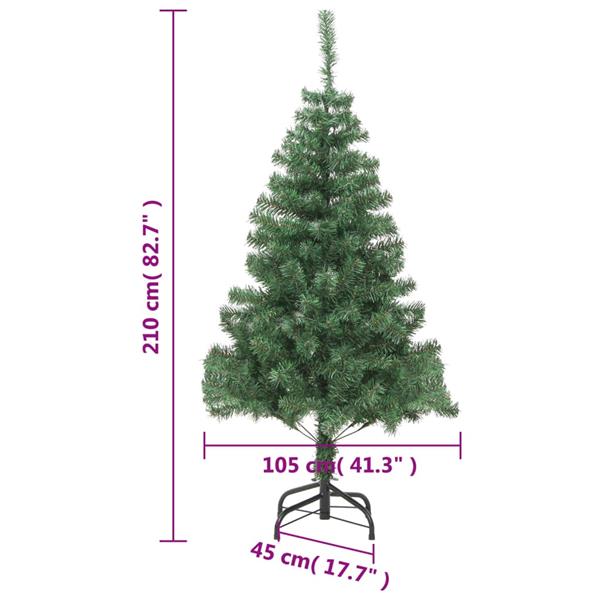 Grote foto vidaxl kunstkerstboom met stalen standaard 910 takken 210 cm diversen overige diversen