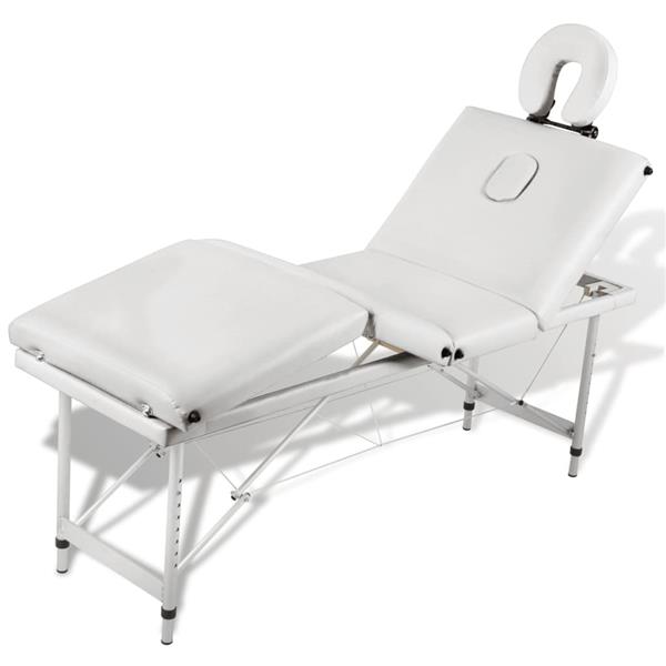 Grote foto vidaxl massagetafel inklapbaar met aluminium frame vier delen cr mewit beauty en gezondheid massage