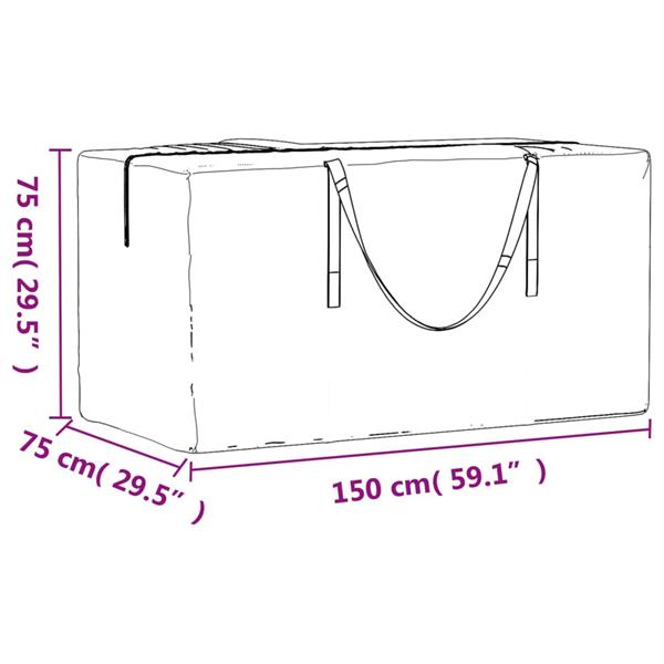 Grote foto vidaxl opbergtas voor kerstbomen 150x75x75 cm polyetheen zwart tuin en terras tuinmeubelen