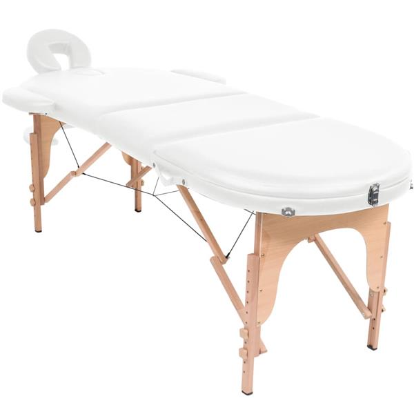 Grote foto vidaxl massagetafel inklapbaar 4 cm dik met 2 bolsters ovaal wit beauty en gezondheid massage