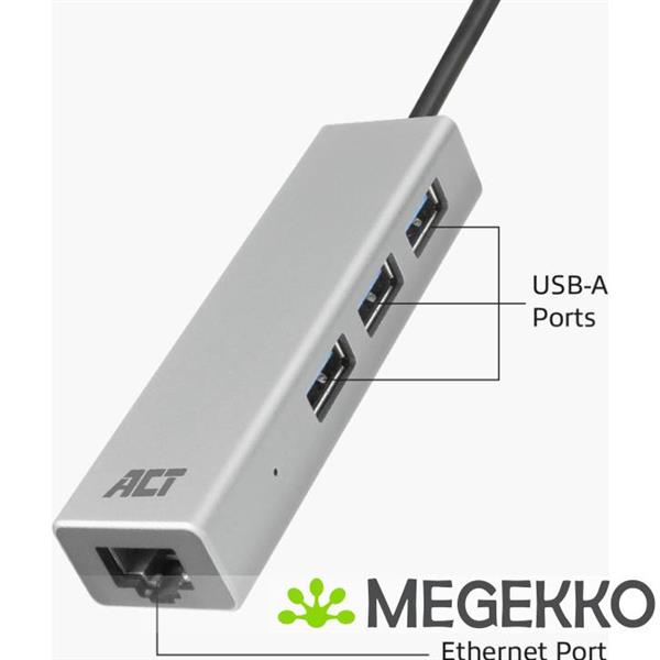 Grote foto act usb c hub en ethernet adapter met usb a computers en software overige computers en software