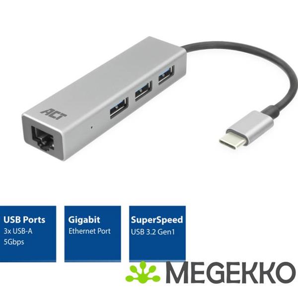 Grote foto act usb c hub en ethernet adapter met usb a computers en software overige computers en software