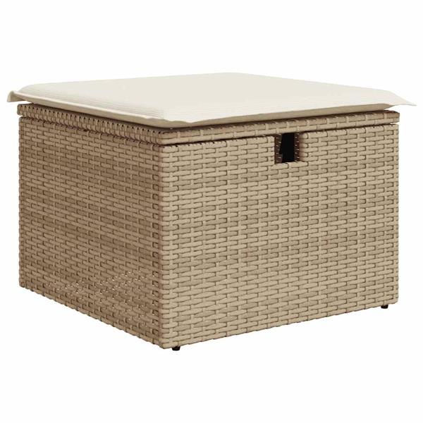 Grote foto vidaxl 4 delige loungeset met kussens poly rattan beige tuin en terras tuinmeubelen