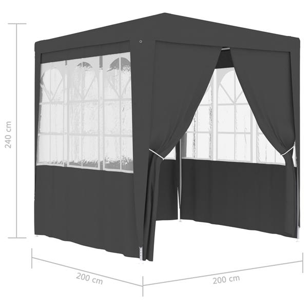 Grote foto vidaxl partytent met zijwanden professioneel 90 g m 2x2 m antraciet tuin en terras overige tuin en terras