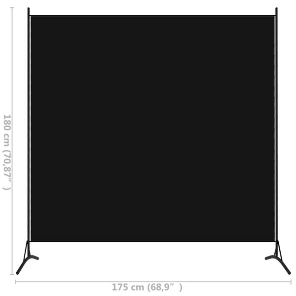 Grote foto vidaxl kamerscherm met 1 paneel 175x180 cm zwart huis en inrichting overige huis en inrichting