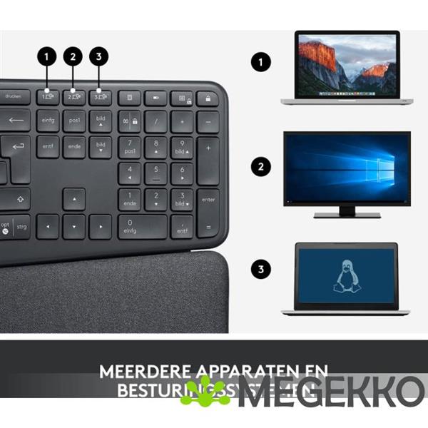 Grote foto logitech ergo k860 qwerty us computers en software toetsenborden