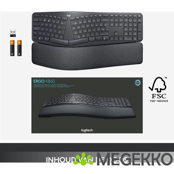 Grote foto logitech ergo k860 qwerty us computers en software toetsenborden