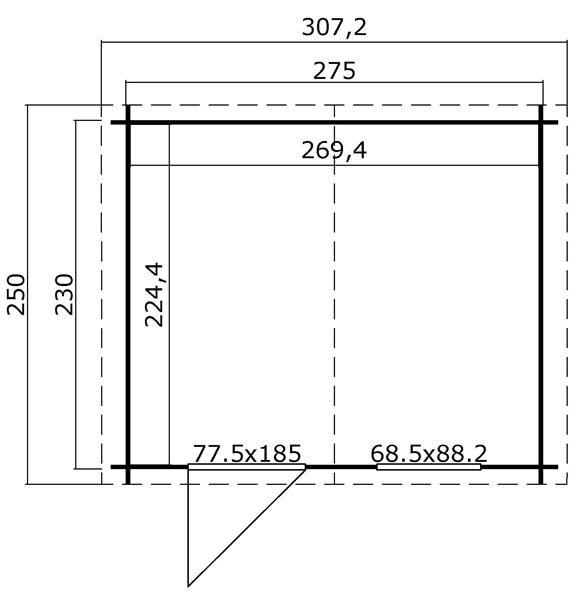 Grote foto tuinhuis blokhut nina 275 x 230 cm tuin en terras tuinhuisjes en blokhutten