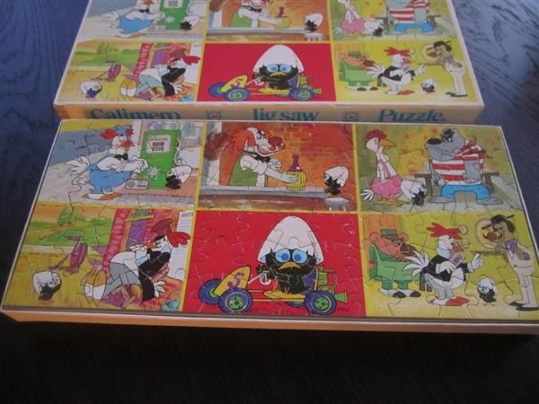 Grote foto vintage calimero puzzel met 6 taferelen 1972 kinderen en baby puzzels