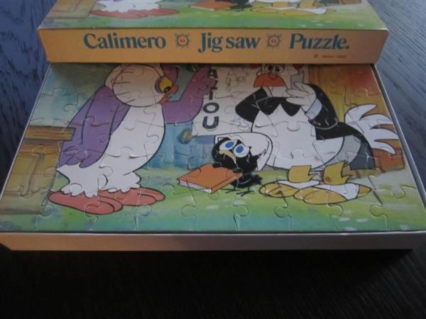 Grote foto vintage calimero puzzel 1976 63 stukjes kinderen en baby puzzels