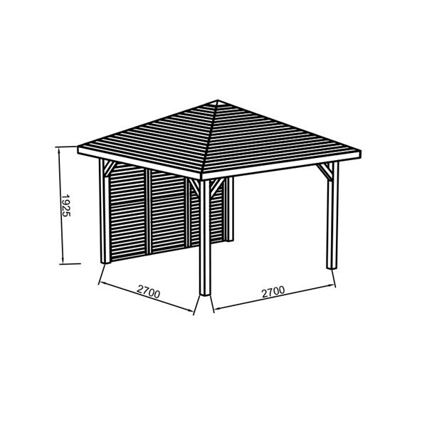 Grote foto tuinhuis paviljoen kiosk s7773 3470 x 3470mm tuin en terras tuinhuisjes en blokhutten