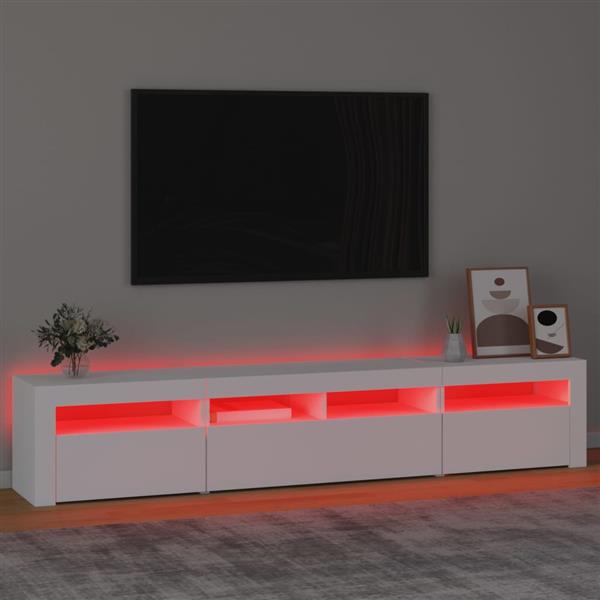 Grote foto vidaxl tv meubel met led verlichting 210x35x40 cm zwart huis en inrichting overige