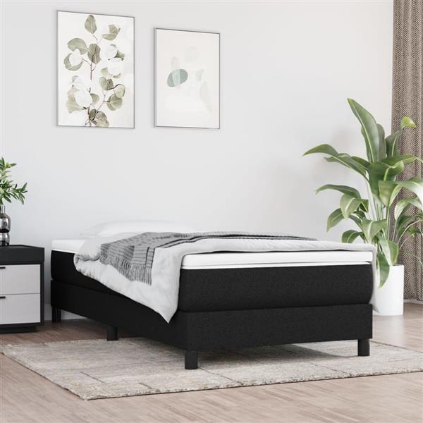 Grote foto vidaxl bedframe stof zwart 90x200 cm antiek en kunst stoelen en banken