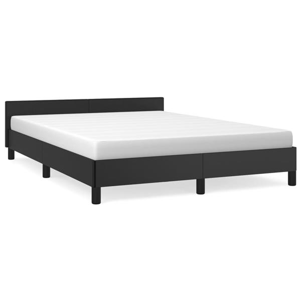 Grote foto vidaxl bedframe met hoofdeinde zonder matras 140x200 cm zwart antiek en kunst stoelen en banken