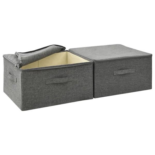 Grote foto vidaxl opbergboxen 2 st 43x34x23 cm stof antracietkleurig doe het zelf en verbouw materialen en producten