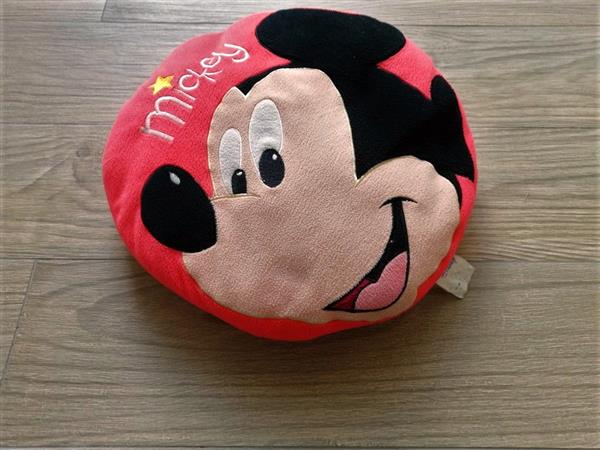 Grote foto rond disney kussen poef met mickey mouse kinderen en baby kinderspulletjes