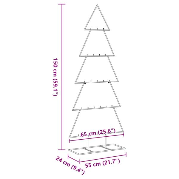 Grote foto vidaxl kerstdecoratie kerstboom 150 cm metaal zwart diversen overige diversen