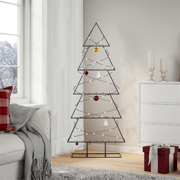 Grote foto vidaxl kerstdecoratie kerstboom 150 cm metaal zwart diversen overige diversen