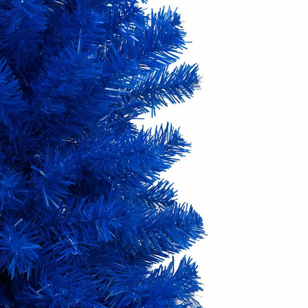 Grote foto vidaxl kunstkerstboom met verlichting en kerstballen 210 cm pvc blauw diversen overige diversen