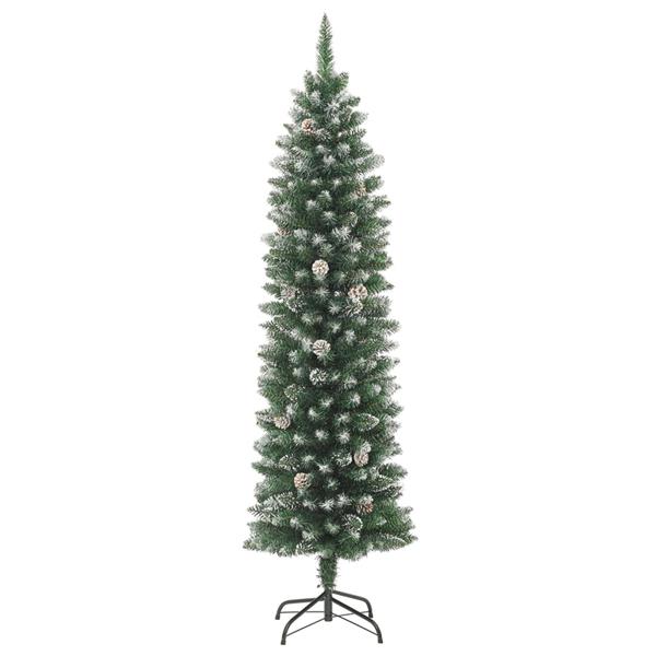 Grote foto vidaxl kunstkerstboom smal met standaard 180 cm pvc diversen overige diversen