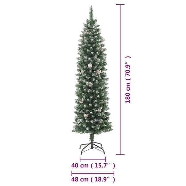 Grote foto vidaxl kunstkerstboom smal met standaard 180 cm pvc diversen overige diversen