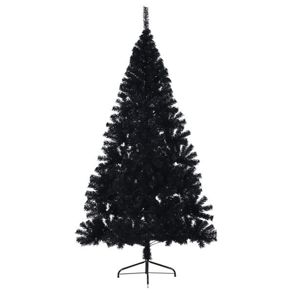 Grote foto vidaxl kunstkerstboom met standaard half 180 cm pvc zwart diversen overige diversen