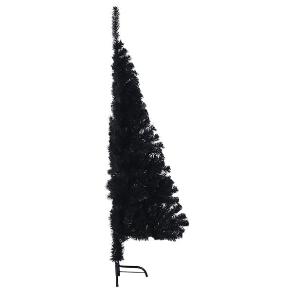 Grote foto vidaxl kunstkerstboom met standaard half 120 cm pvc zwart diversen overige diversen