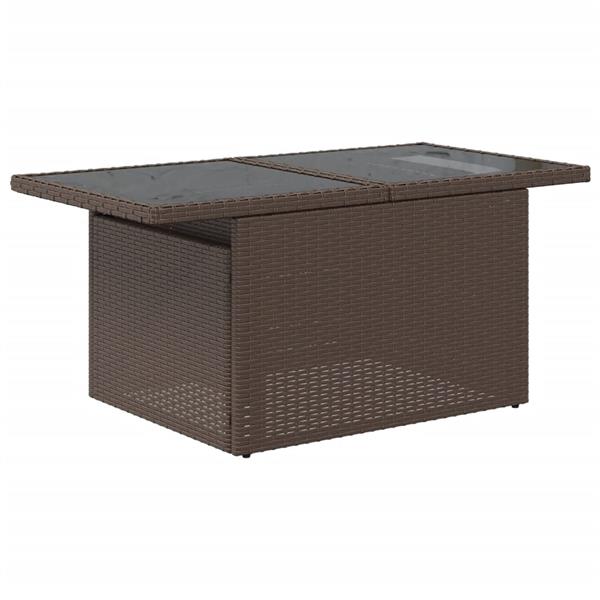 Grote foto vidaxl 6 delige loungeset met kussens poly rattan bruin tuin en terras tuinmeubelen