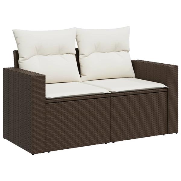 Grote foto vidaxl 6 delige loungeset met kussens poly rattan bruin tuin en terras tuinmeubelen