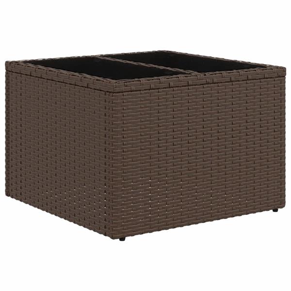 Grote foto vidaxl 4 delige loungeset met kussens poly rattan bruin tuin en terras tuinmeubelen