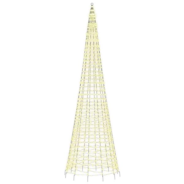 Grote foto vidaxl lichtkegel aan vlaggenmast 1534 warmwitte led 500 cm diversen overige diversen